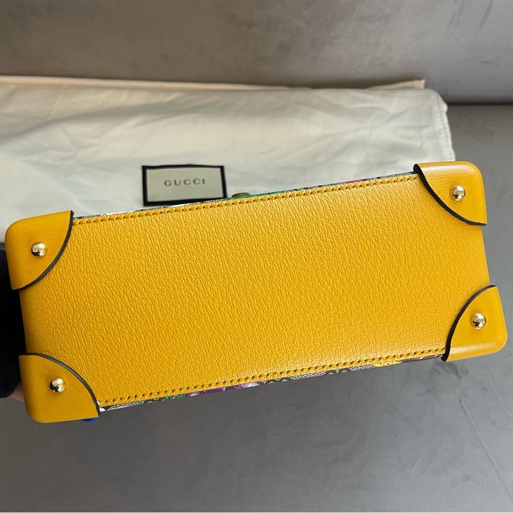 NWT Gucci Multicolor Small GG Flora Bamboo Padlock Bag - Picture 8 of 11